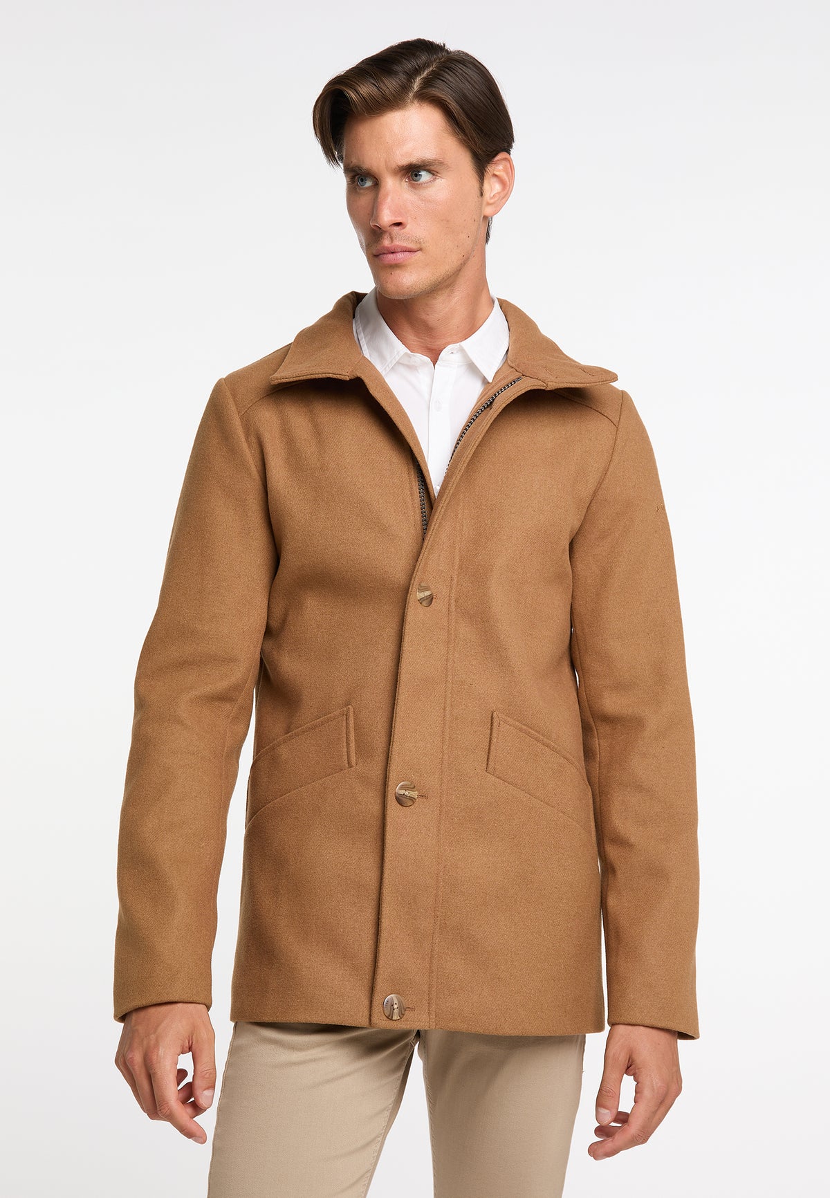 DreiMaster Klassik Męska kurtka przejściowa z domieszką wełny