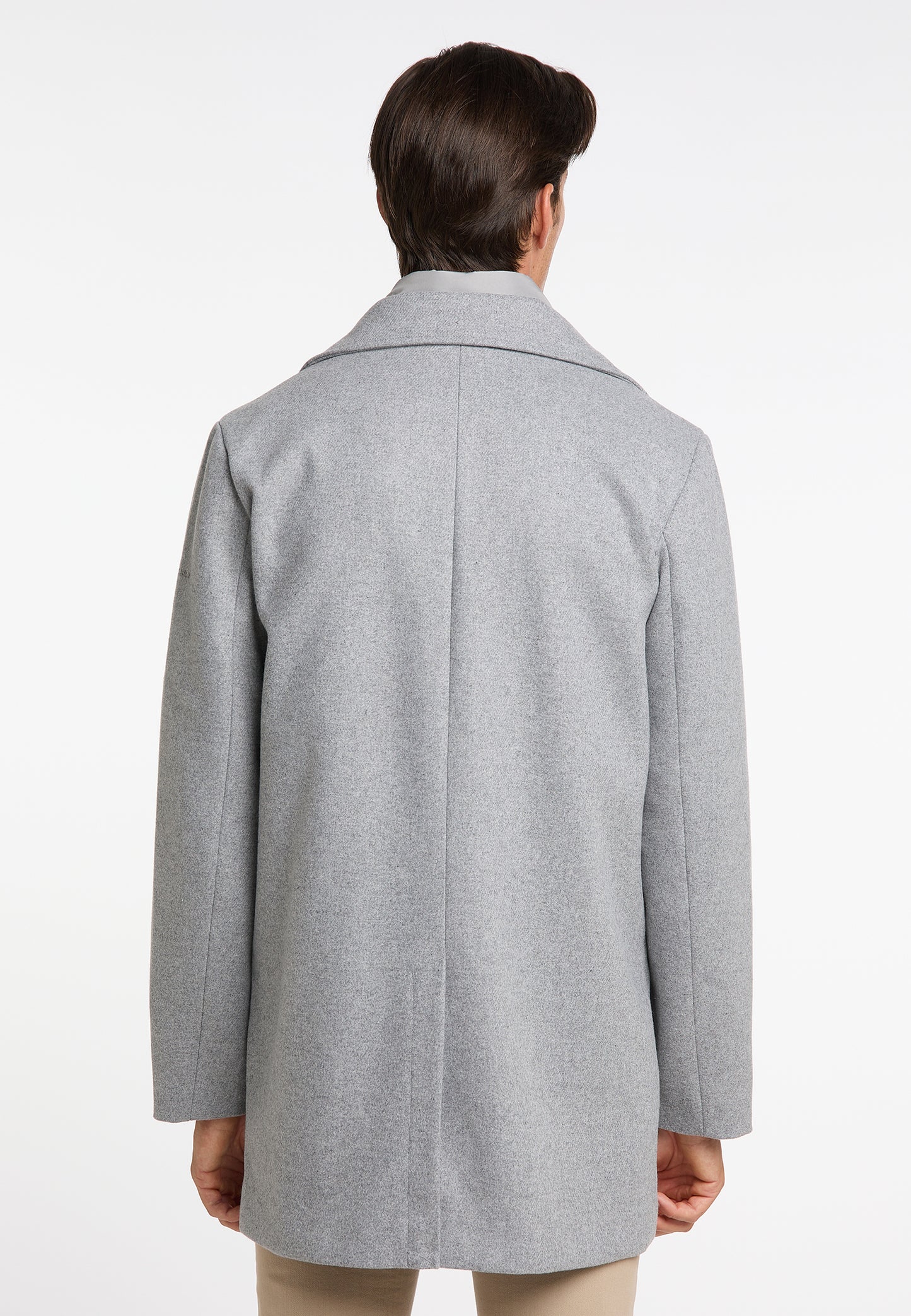 Dreimaster klassik męski płaszcz przejściowy z mieszanki wełny