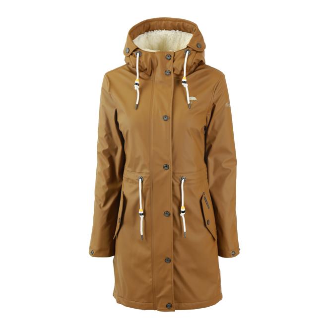 Schmuddelwedda Damen-Regenmantel mit Teddyfutter