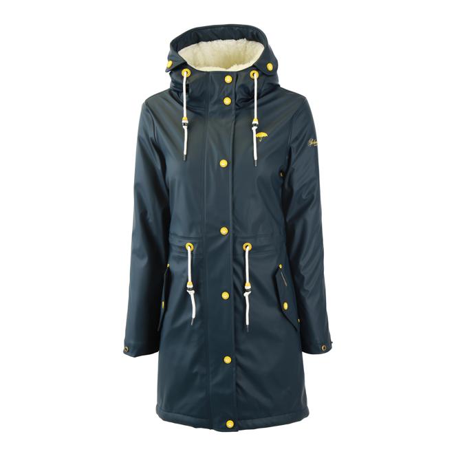 Schmuddelwedda Damen-Regenmantel mit Teddyfutter
