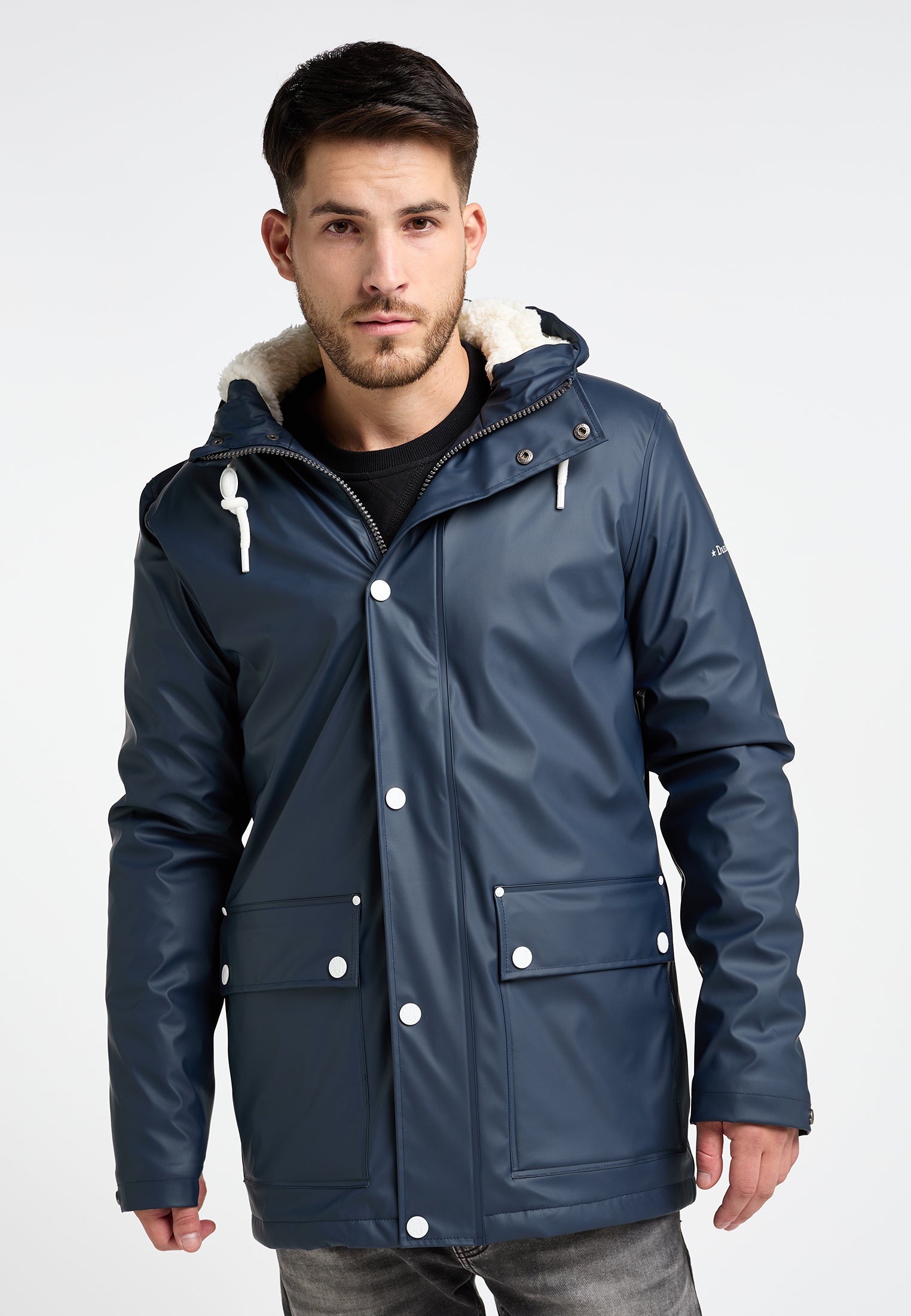 Dreimaster maritim Men's Rain Jacket With Teddy Lining
