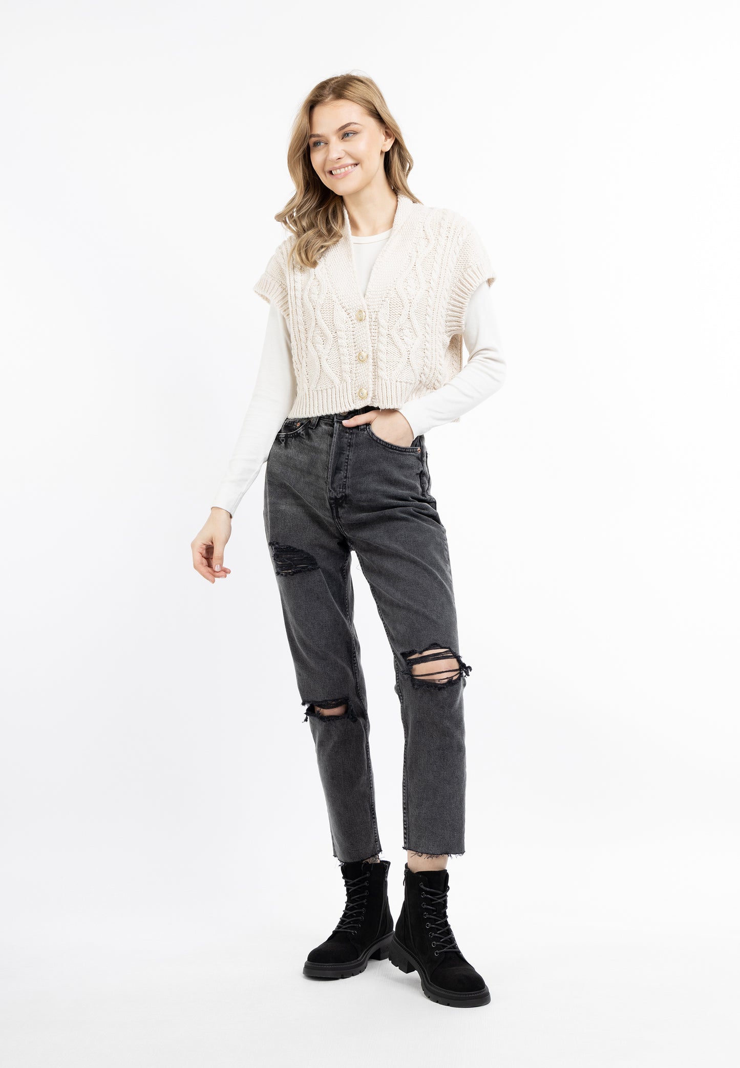 DreiMaster Vintage kamizelka dzianinowa damska