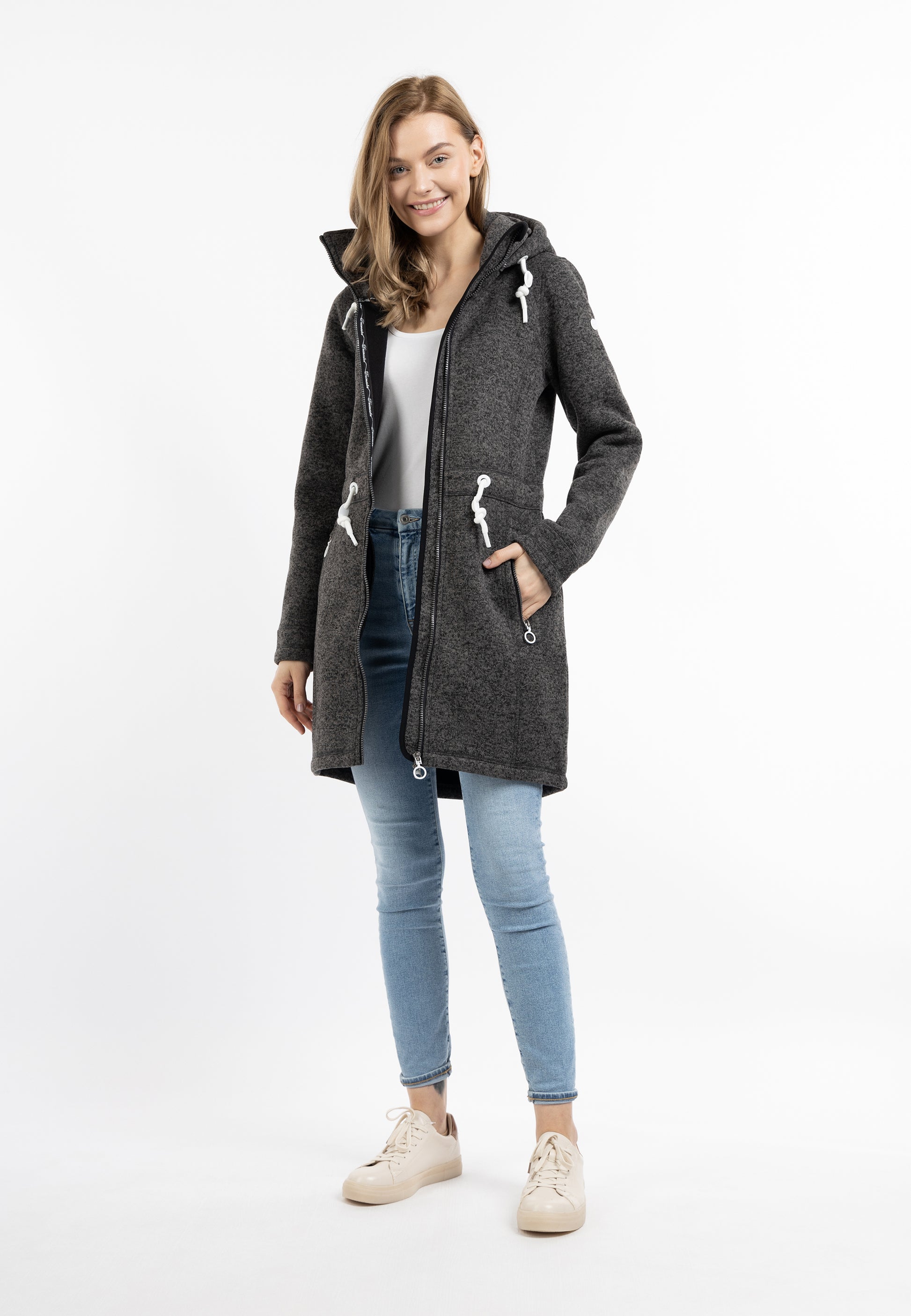 DreiMaster Maritim Damen Strick-Fleece-Mantel