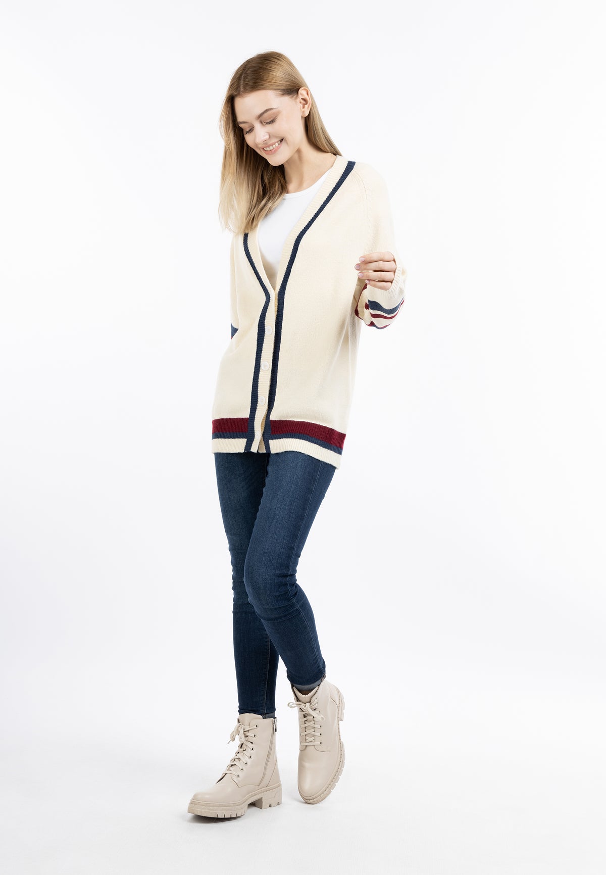 DreiMaster Maritim Damen-Strickjacke mit Knöpfen