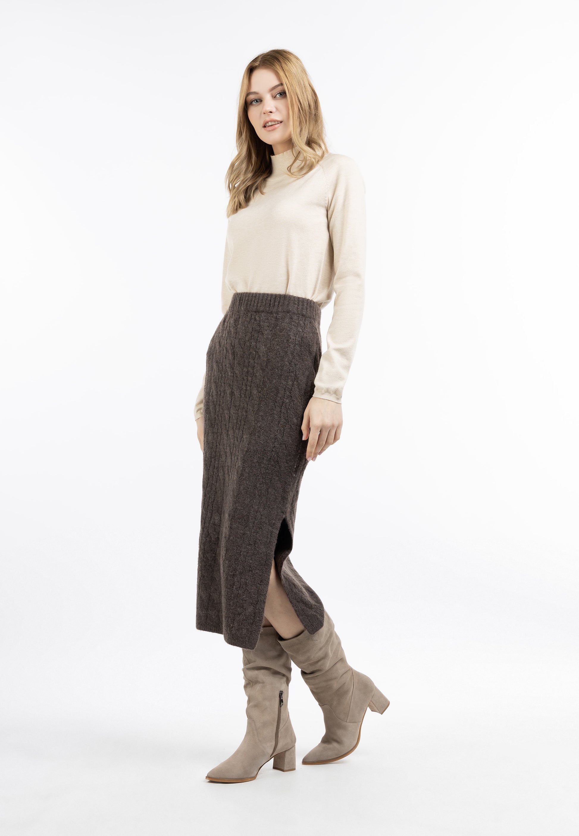 DreiMaster Vintage Damen Strick Midi Rock