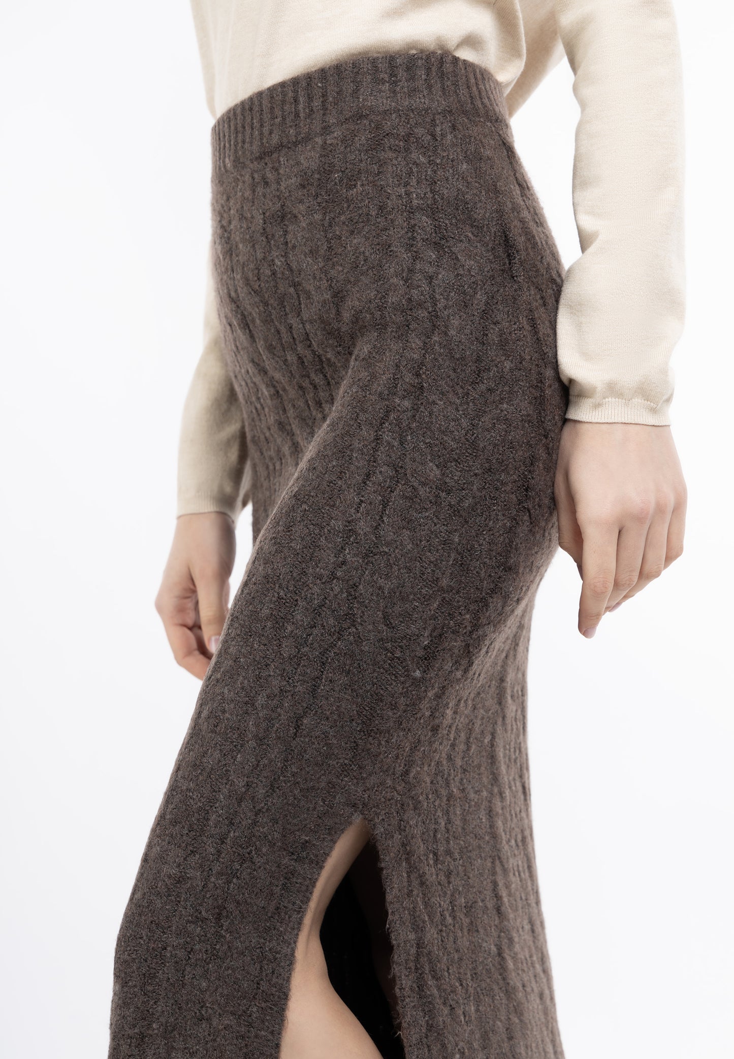 DreiMaster Vintage damska dzianinowa spódnica midi