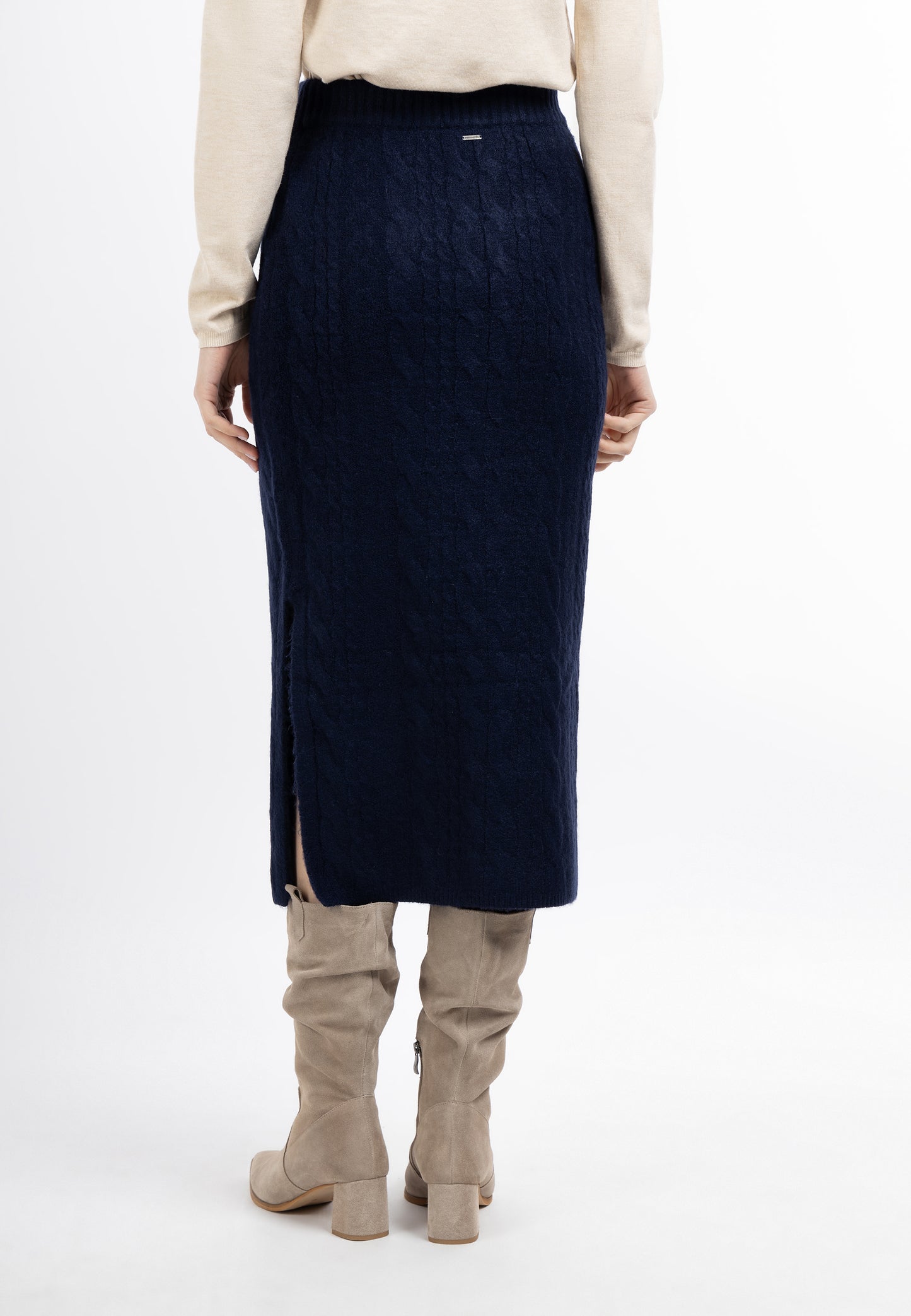 DreiMaster Vintage damska dzianinowa spódnica midi