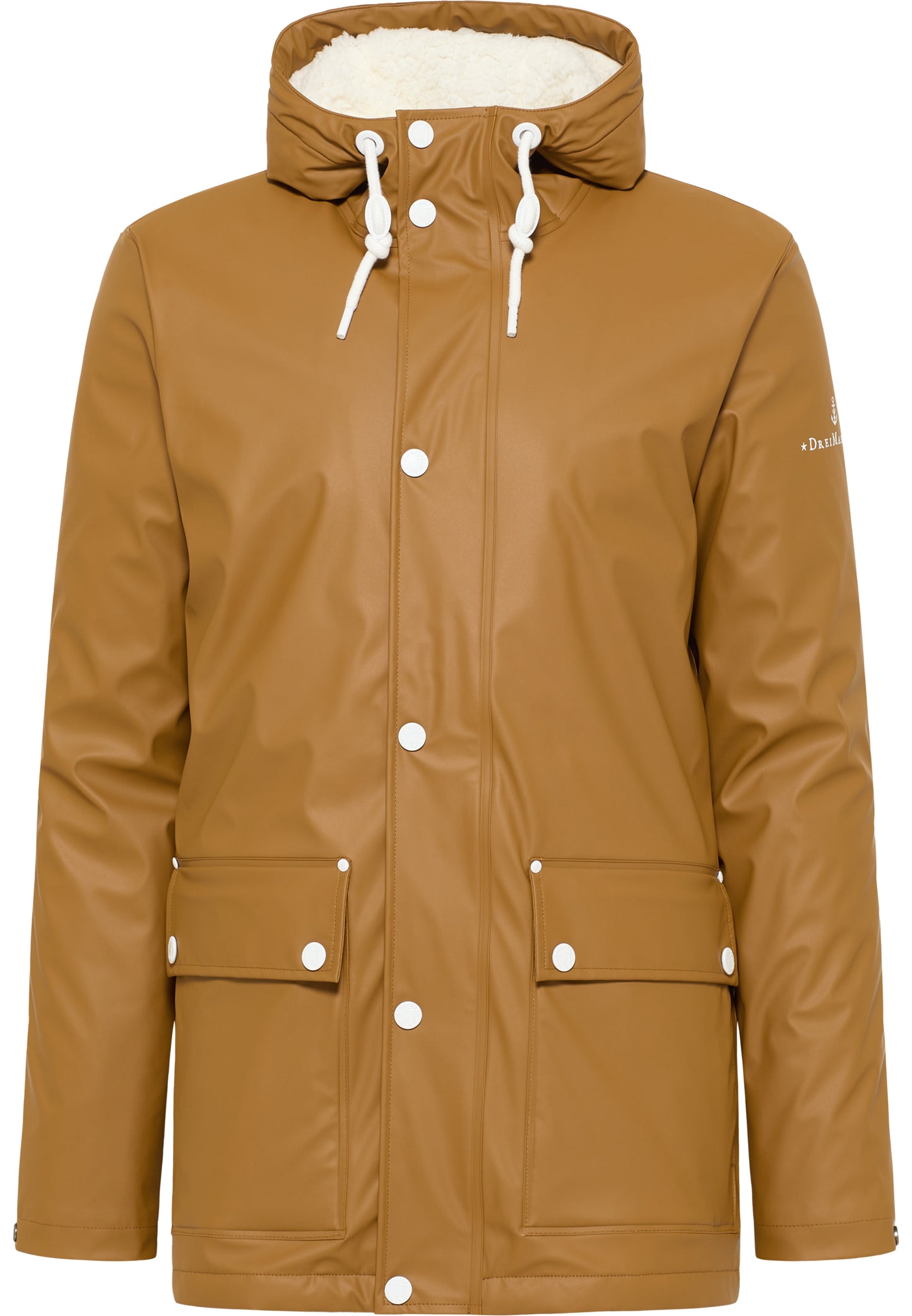 Dreimaster maritim Men's Rain Jacket With Teddy Lining