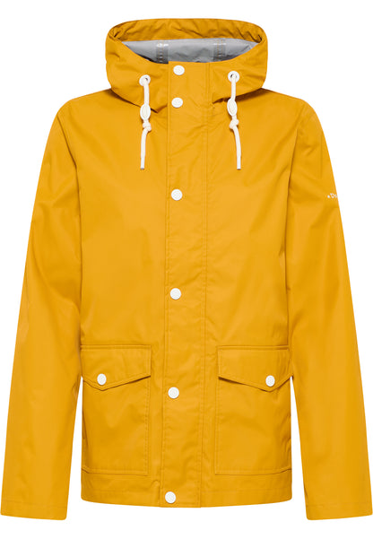 Dreimaster Maritim Men's Rain Jacket With A Subtle Print On The Back Of The Outer Fabric