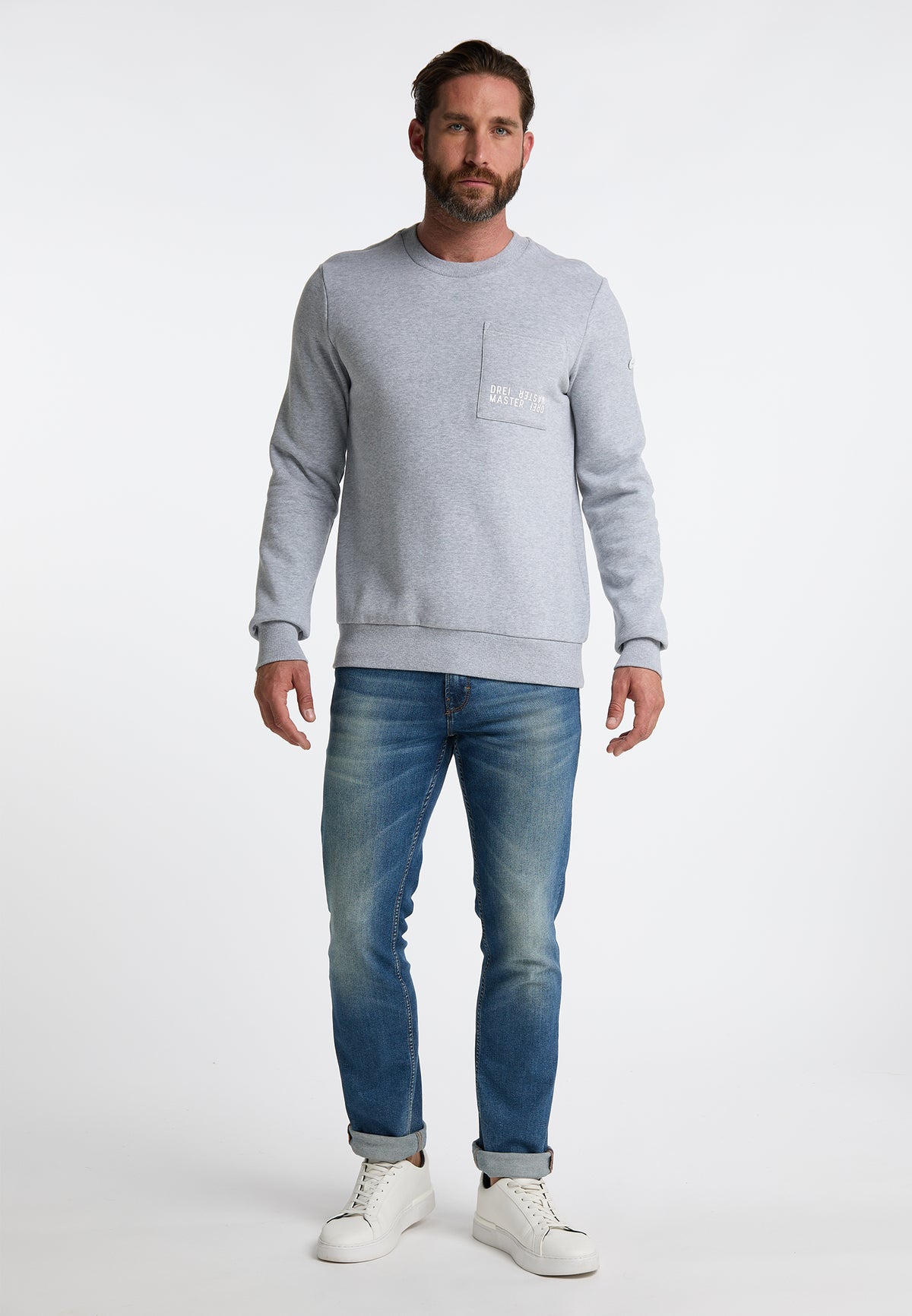 Bluza męska DreiMaster Maritim z okrągłym dekoltem
