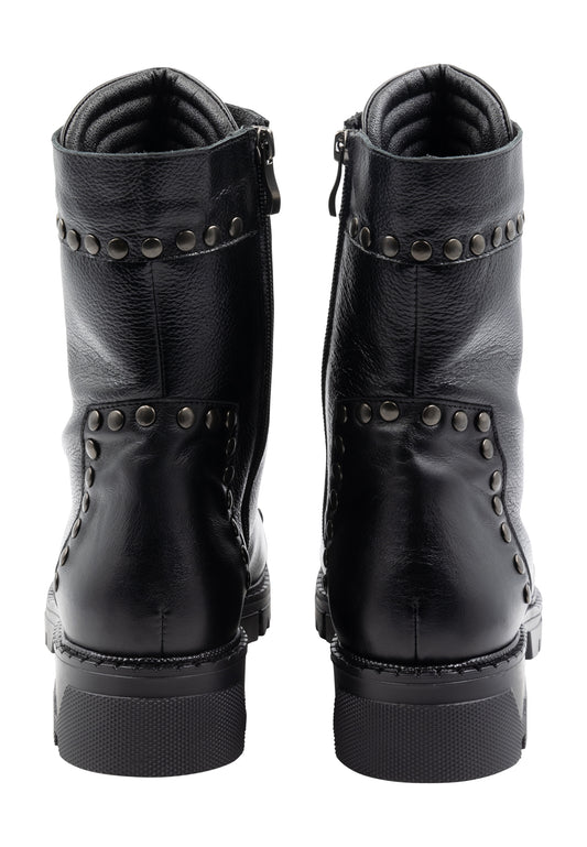 DreiMaster Vintage Damen-Lederboots mit Nieten