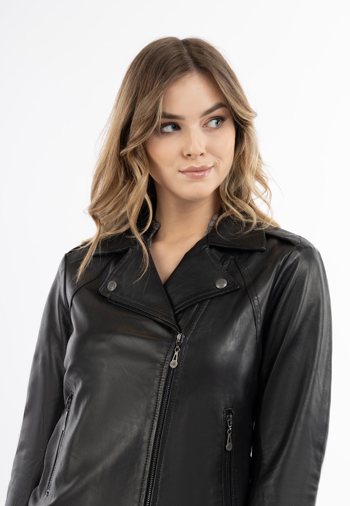 DreiMaster Vintage Women's Lederjacke im Biker Stil