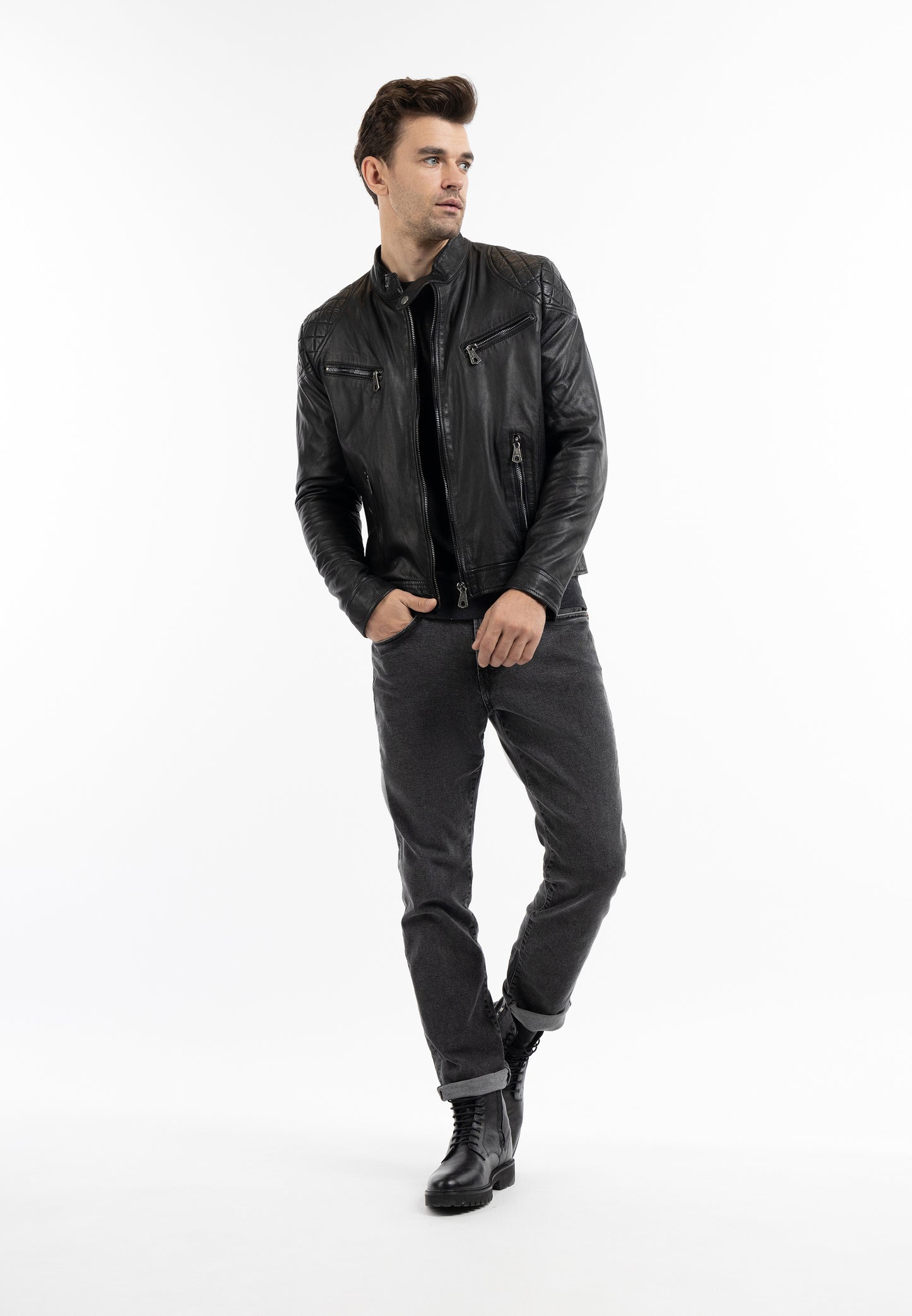 DreiMaster Vintage kurtka skórzana męska