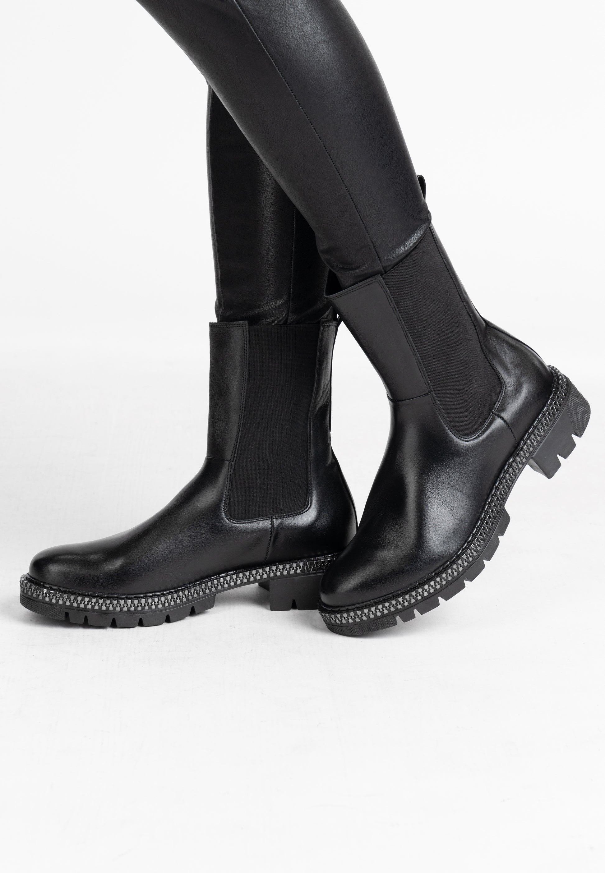 DreiMaster Vintage damskie skórzane kozaki