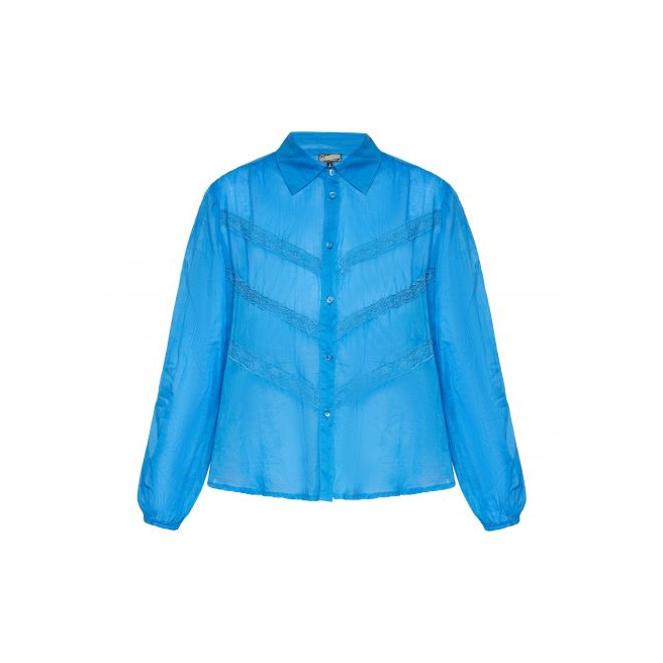 DreiMaster Vintage Women's Baumwollbluse mit Spitze