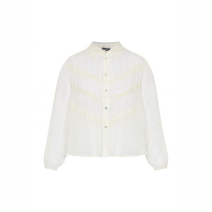 DreiMaster Vintage Women's Baumwollbluse mit Spitze