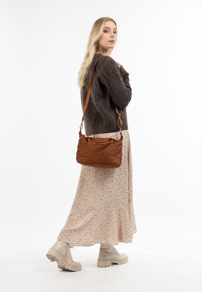 DreiMaster Vintage Women's Shopper aus geflochtenem Leder