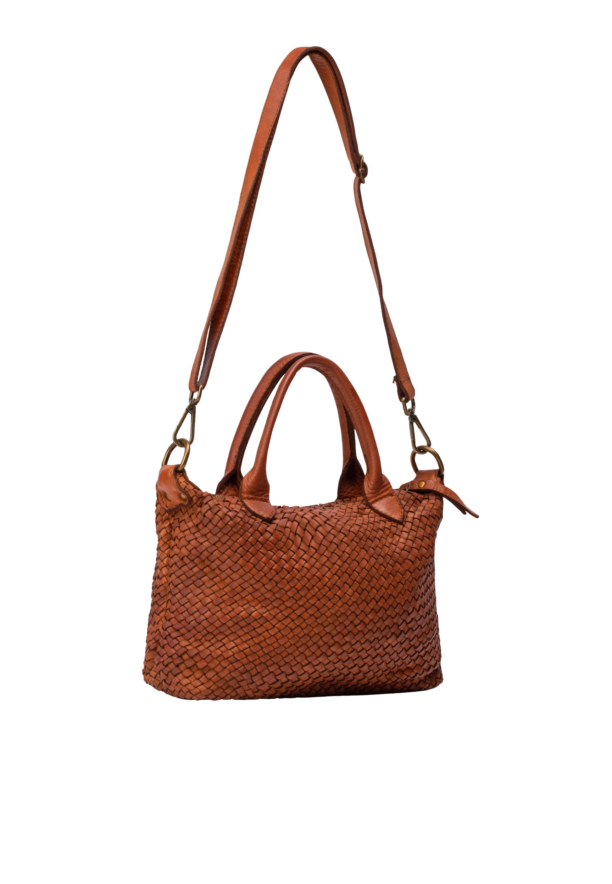 DreiMaster Vintage Women's Shopper aus geflochtenem Leder