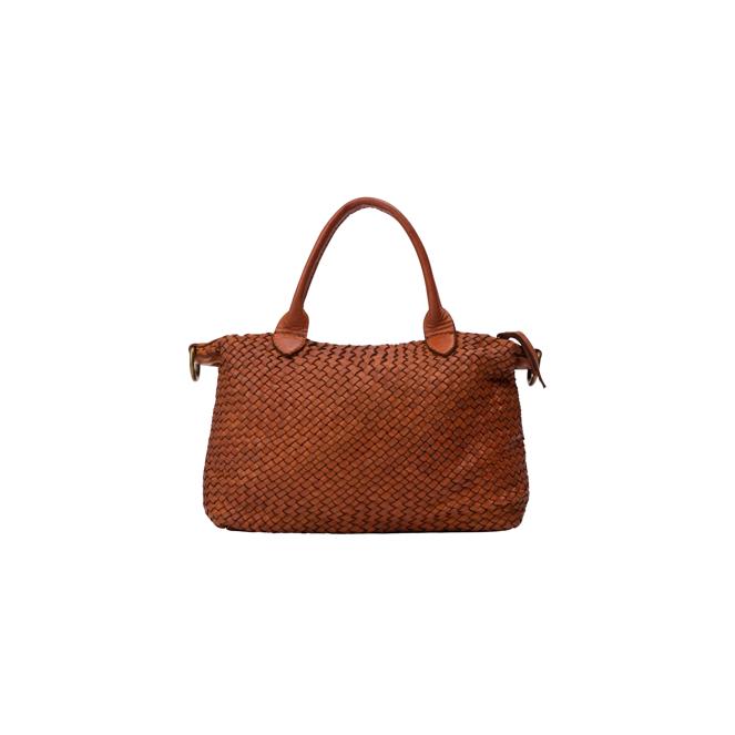 DreiMaster Vintage Women's Shopper aus geflochtenem Leder