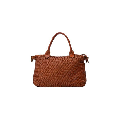 DreiMaster Vintage Women's Shopper aus geflochtenem Leder