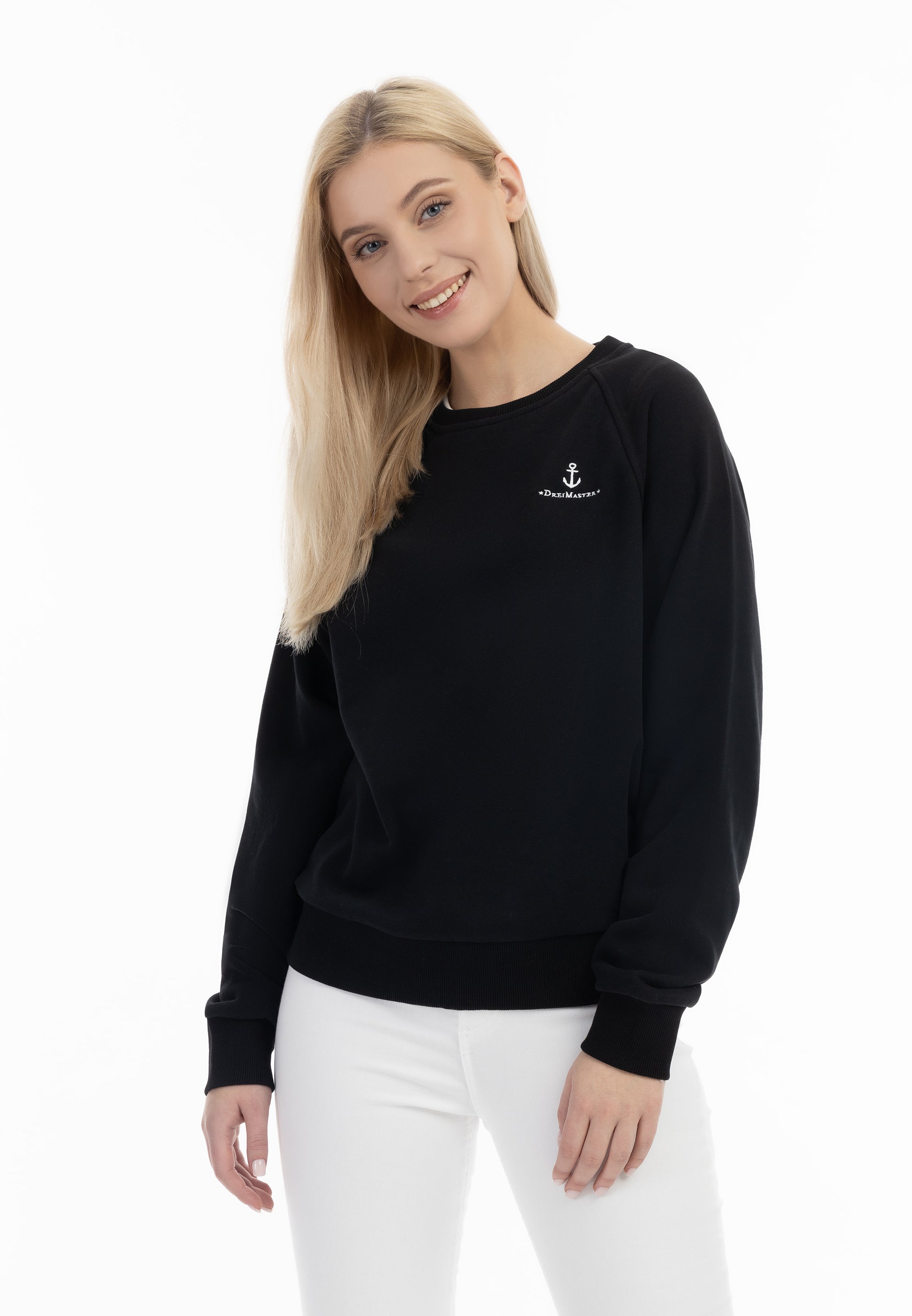 DreiMaster Maritim Damen Sweatshirt mit Rundhalsausschnitt