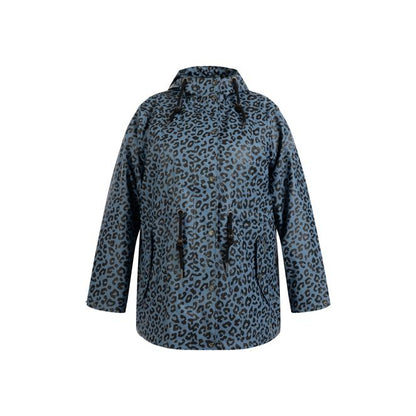 Plus Size Regenmantel mit Leoprint