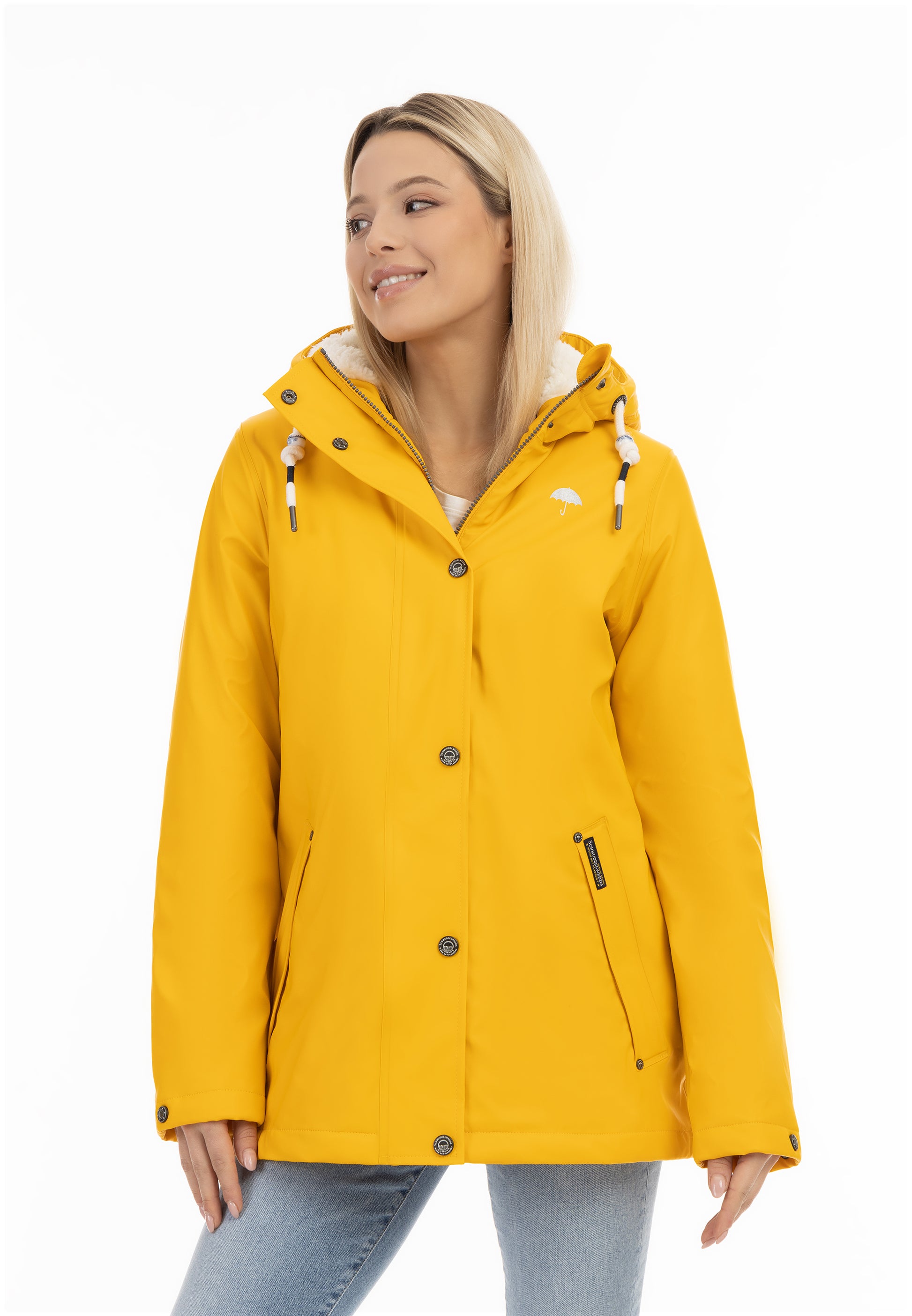 Schmuddelwedda Women's Rain Jacket With Faux Fur Lining Schmuddelwedda