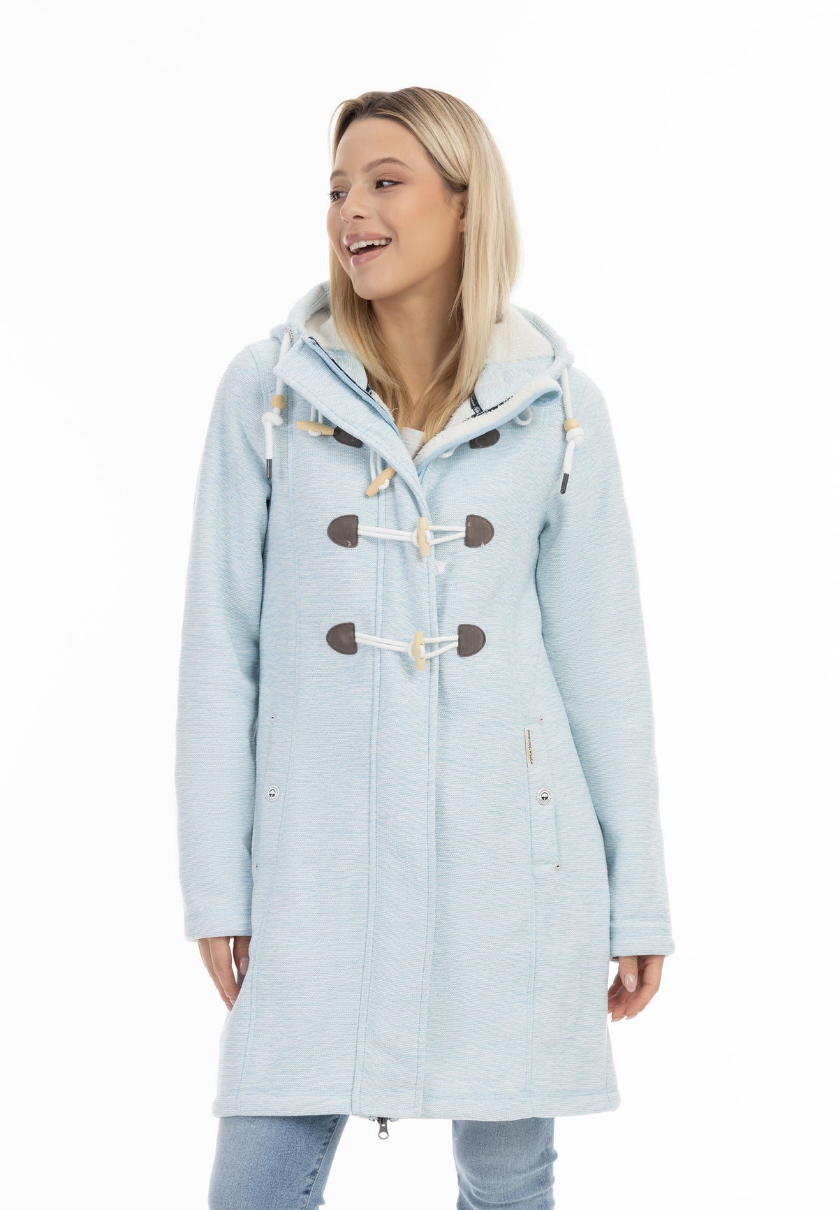 Schmuddelwedda Damen Strickfleece-Dufflecoat