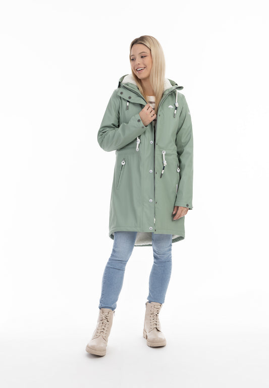 Schmuddelwedda Damen-Regenjacke mit Webpelzfutter