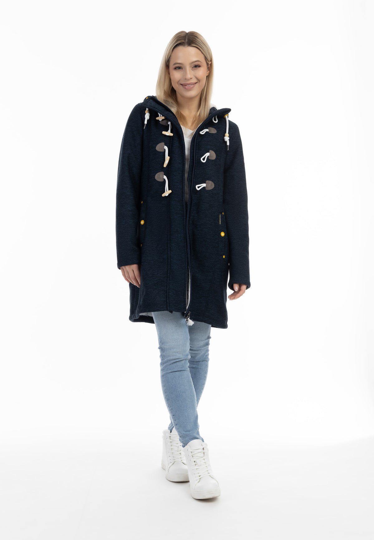 Schmuddelwedda Damen Strickfleece-Dufflecoat