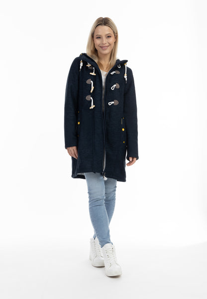 Schmuddelwedda Damen Strickfleece-Dufflecoat