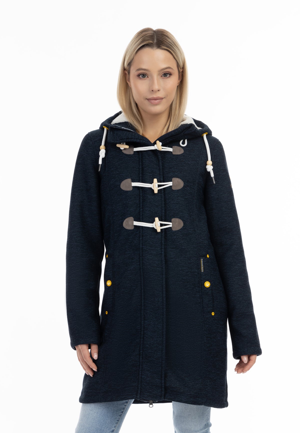 Schmuddelwedda Damen Strickfleece-Dufflecoat