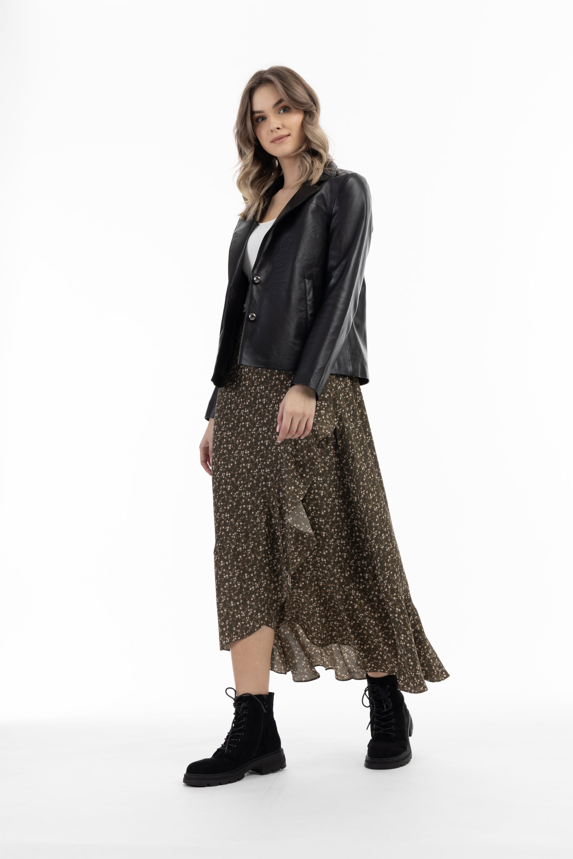 DreiMaster Vintage Damen Leder Blazer