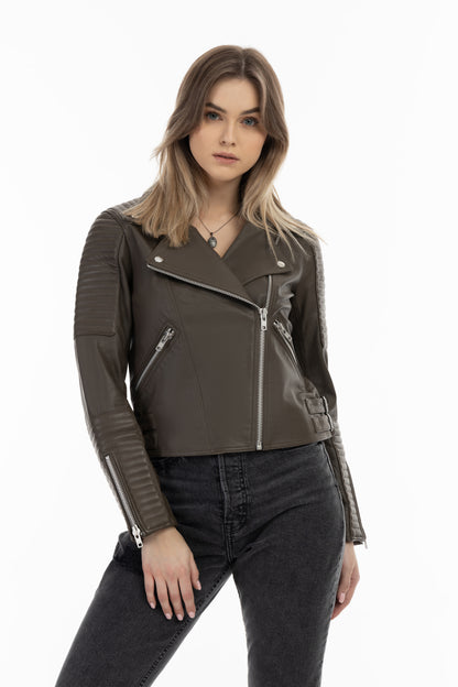 DreiMaster Vintage Damen Leder Bikerjacke