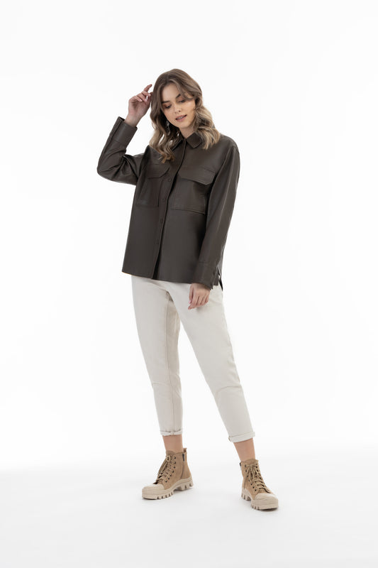 DreiMaster Vintage koszula skórzana damska