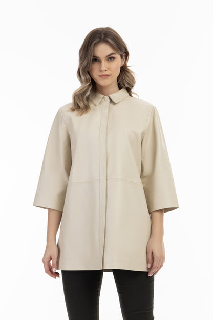 DreiMaster Vintage koszula skórzana damska