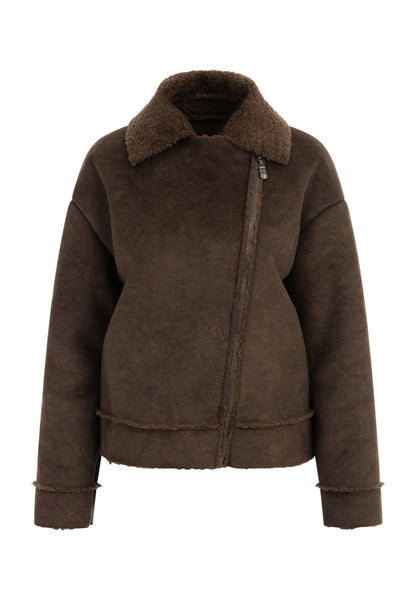 DreiMaster Vintage Damen Übergangsjacke aus Kunstfell