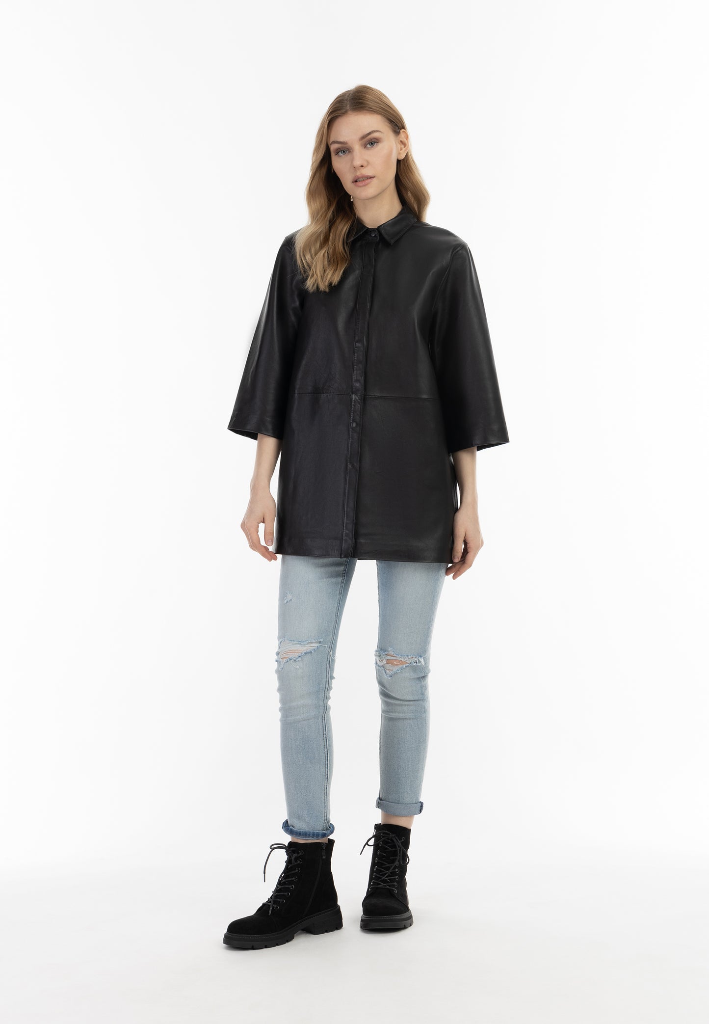 DreiMaster Vintage koszula skórzana damska