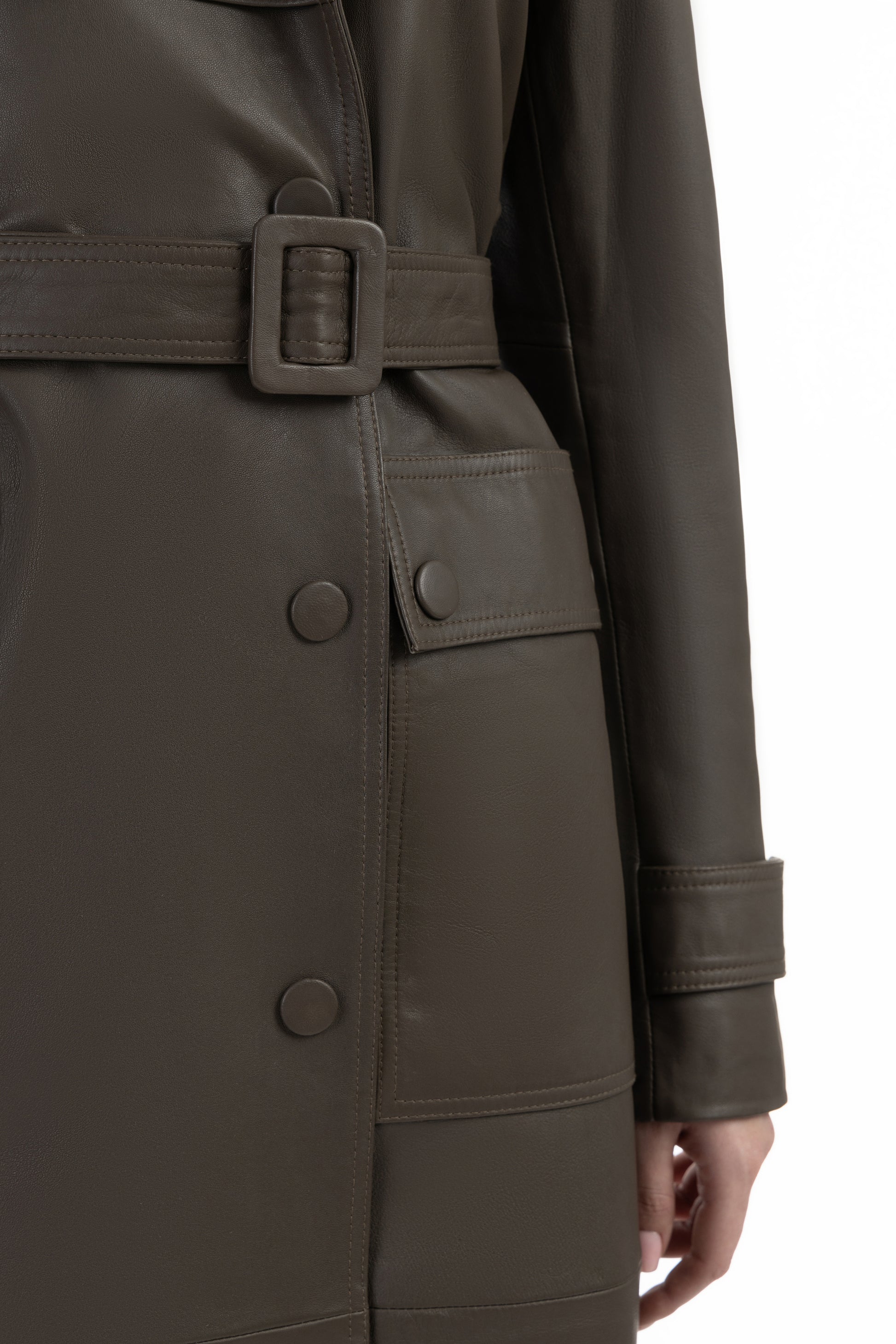 Dreimaster Vintage damski skórzany płaszcz