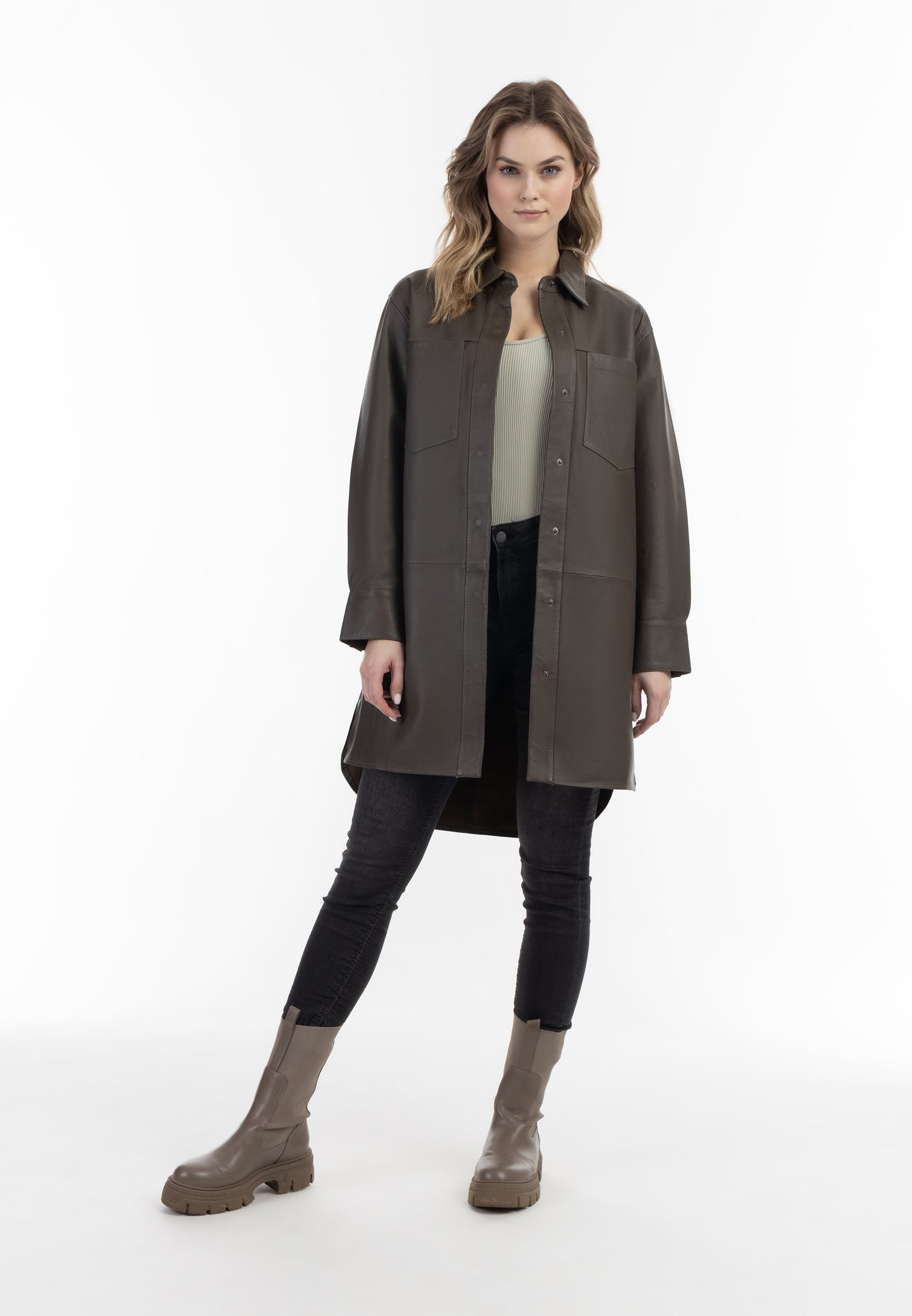 DreiMaster Vintage koszula skórzana damska