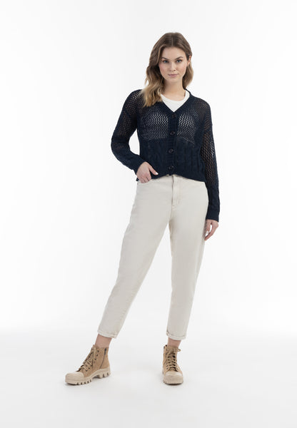 DreiMaster Vintage Damen Weitmaschiger Netz-Cardigan