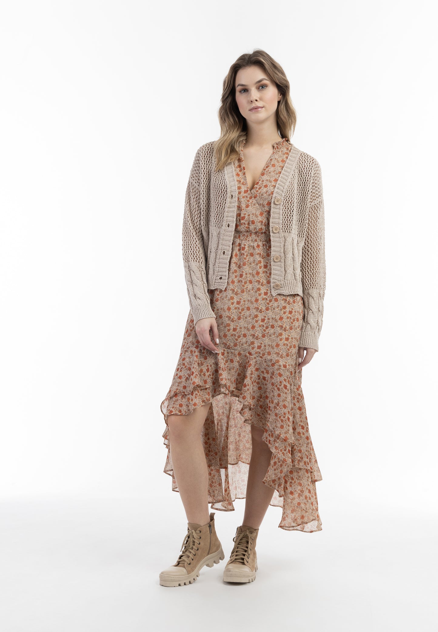 Weitmaschige Strickjacke