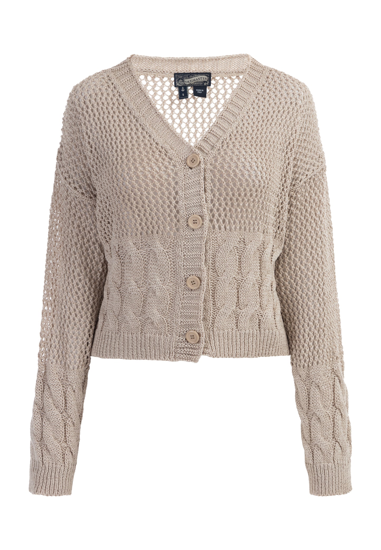 Weitmaschige Strickjacke