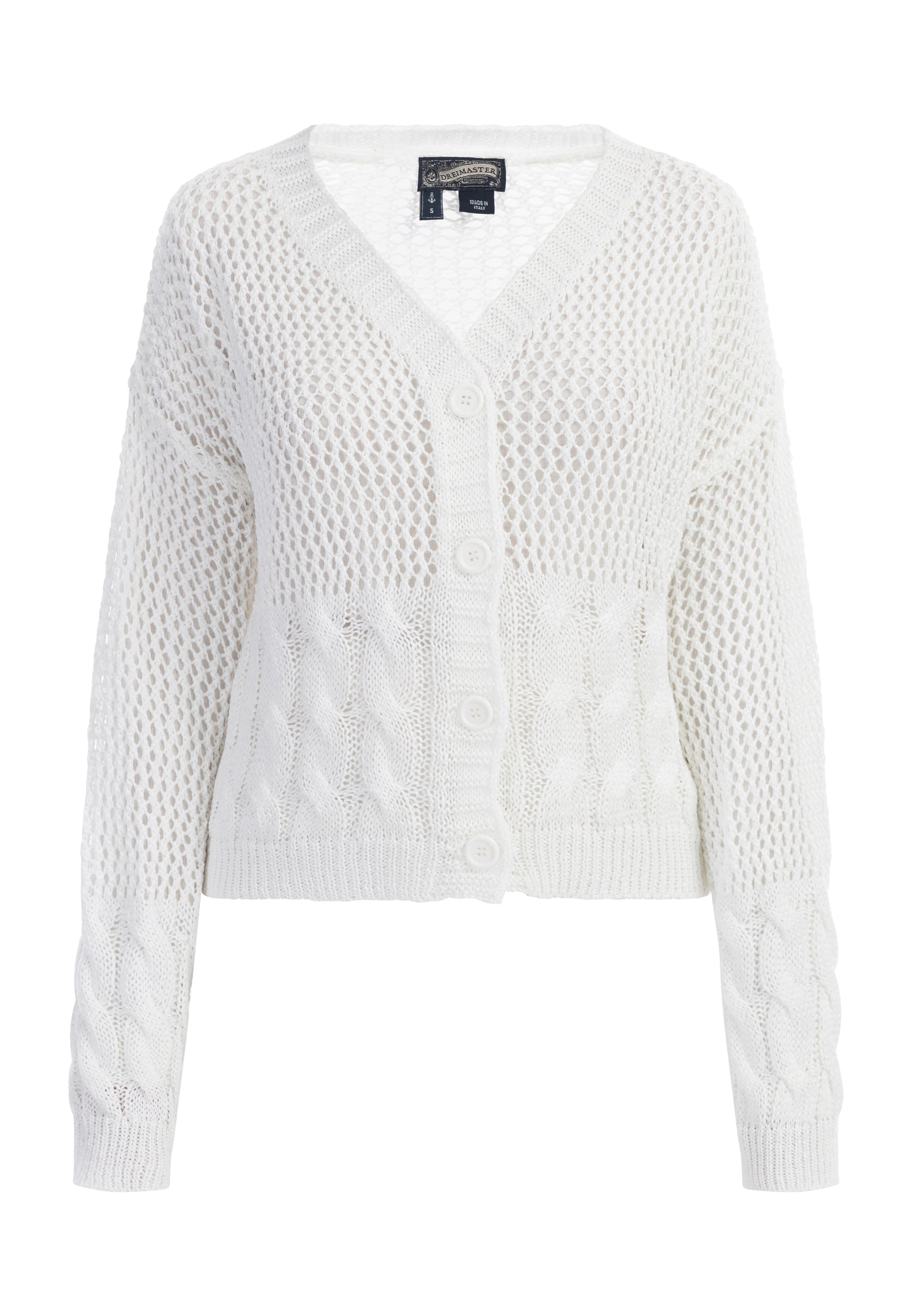 DreiMaster Vintage Damen Weitmaschiger Netz-Cardigan