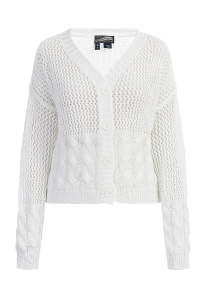 DreiMaster Vintage Damen Weitmaschiger Netz-Cardigan