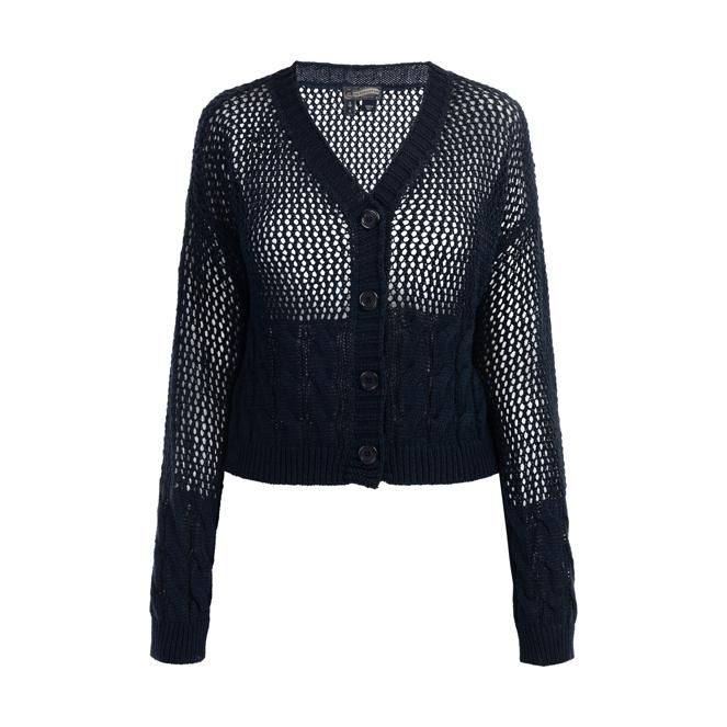 Weitmaschige Strickjacke