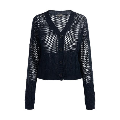 Weitmaschige Strickjacke
