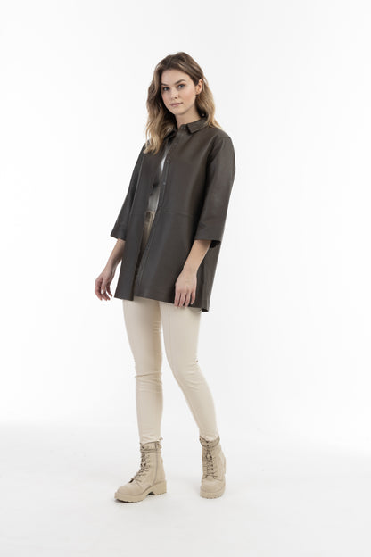 DreiMaster Vintage koszula skórzana damska