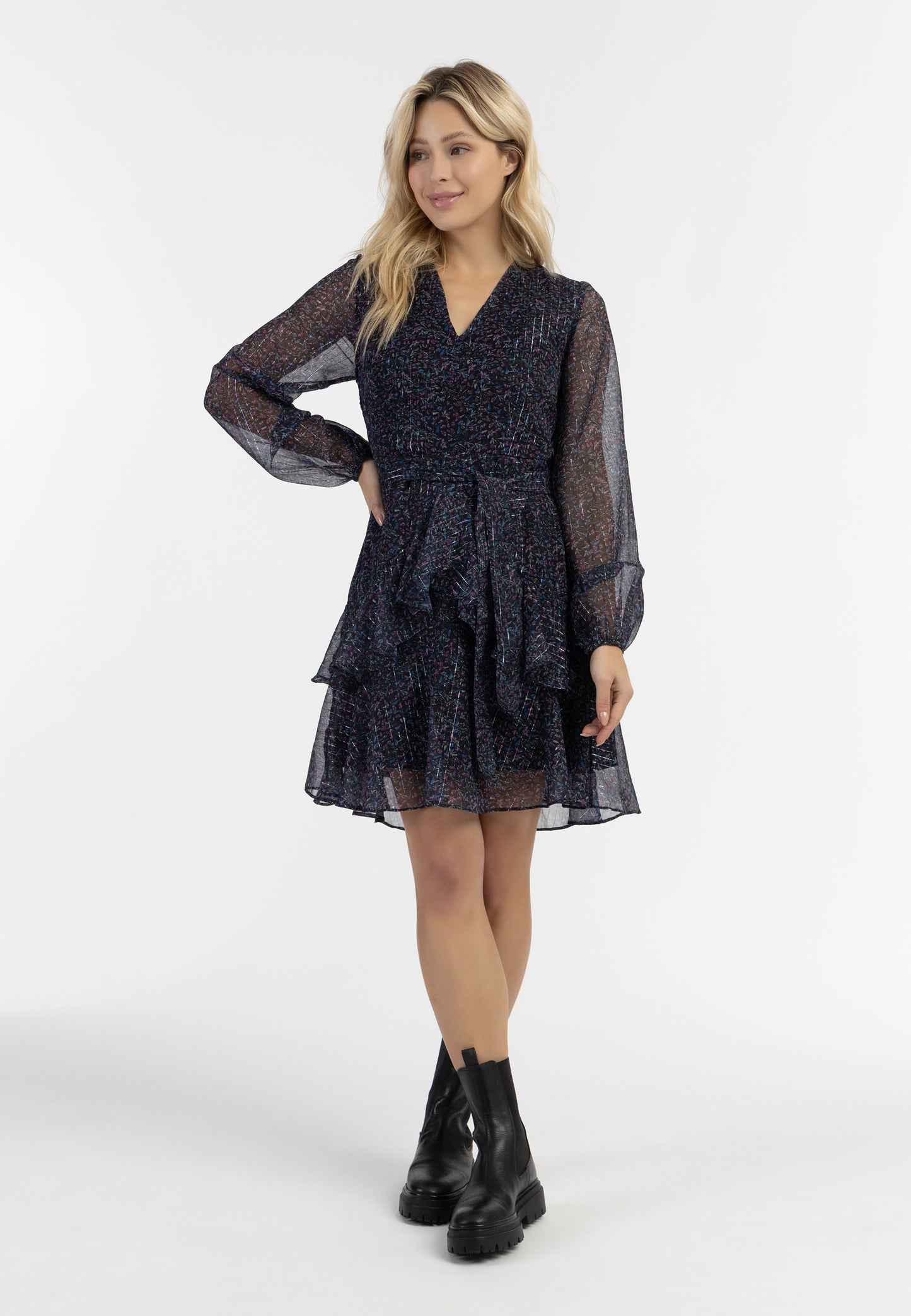 Midi Langarmkleid