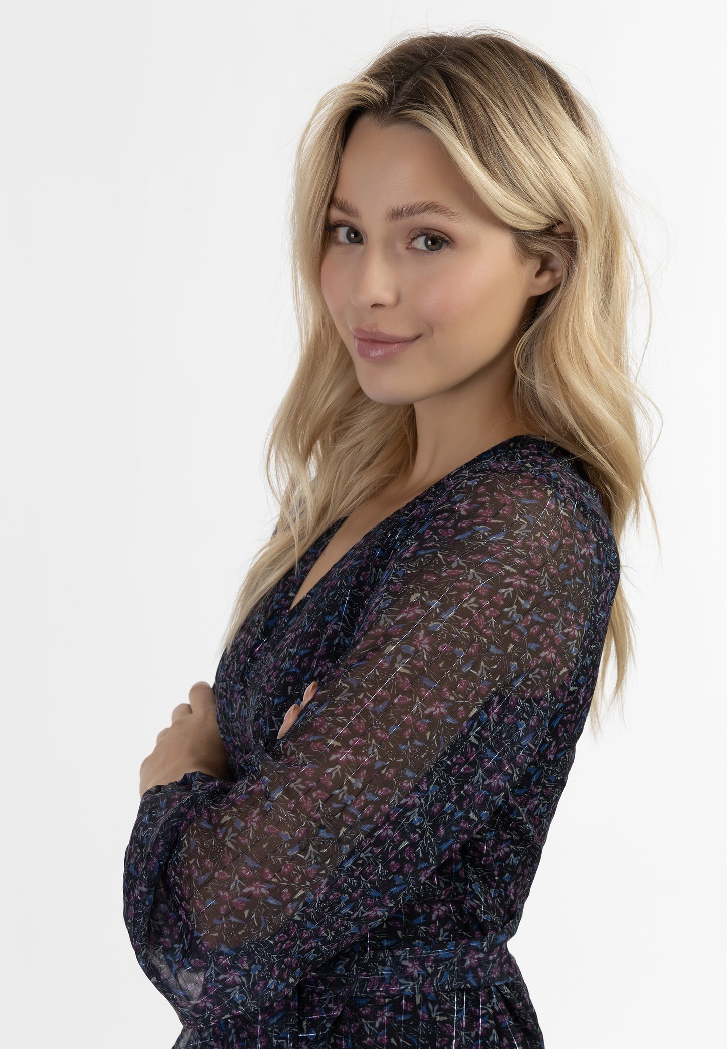 Midi Langarmkleid